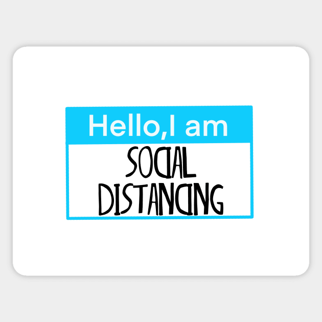 Hello, I am Social Distancing Sticker by Shus-arts